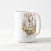 Niedlich glückliche Ostern mit Bunny & Floral Kran Kaffeetasse (VorderseiteRechts)