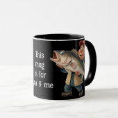 Niedlich/glücklicher Fischer mit einem Big Fish Ma Tasse (VorderseiteRechts)