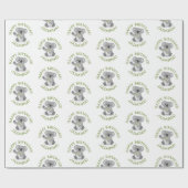 Niedlich glücklicher Koala personalisierter Cartoo Geschenkpapier (Flach)