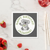 Niedlich glücklicher Koala personalisierter Cartoo Serviette (Beispiel)