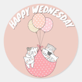 NIEDLICH GLÜCKLICHER MITTWOCH KATASSIKER RUNDSCHAL RUNDER AUFKLEBER