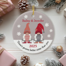 Niedlich Gnome Better Sister Red Pink Grau White