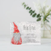 Niedlich Gnome, Bokeh Feiertage - Neue Adresse Ankündigungspostkarte (Stehend Vorderseite)
