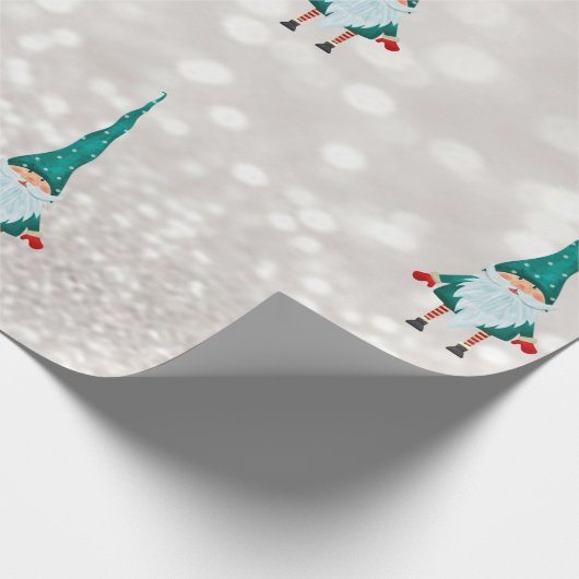 Niedlich Gnome Bokeh Holiday Geschenkpapier (Ecke)