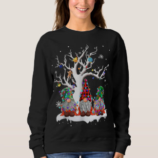 Niedlich Gnome Buffalo Karierte Weihnachtsbaumleuc Sweatshirt