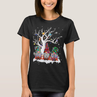 Niedlich Gnome Buffalo Karierte Weihnachtsbaumleuc T-Shirt