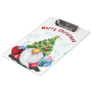 Niedlich Gnome Christmas Clipboard Klemmbrett