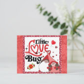 Niedlich Gnome Couple Liebe Bug Ladybug Valentines Postkarte (Stehend Vorderseite)