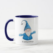 Niedlich Gnome Custom Blue Weihnachten Tasse (Links)