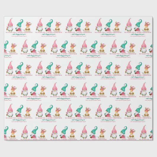 Niedlich Gnome Custom Christmas Geschenkpapier (Flach)