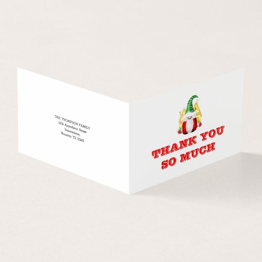 Niedlich Gnome Dankeschön Weihnachten (Vorderseite)