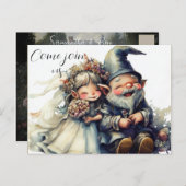 Niedlich Gnome Erheiraten Ankündigungspostkarte (Vorne/Hinten)