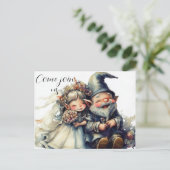 Niedlich Gnome Erheiraten Ankündigungspostkarte (Stehend Vorderseite)
