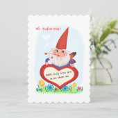 Niedlich Gnome Fairy Vintag Valentine Feiertagskarte (Stehend Vorderseite)