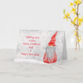 Niedlich Gnome Frohe Weihnachtskarte Karte (Gelbe Blume)