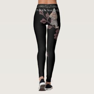 Niedlich Gnome Gonk Zitat Schwarzes Blumenmuster Leggings