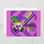 Niedlich Gnome Happy Mardi Gras Postkarte (Vorne/Hinten)