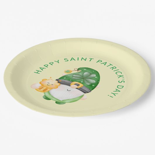 Niedlich Gnome Happy St. Patricks Day-Party Pappteller (Schrägansicht)