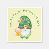 Niedlich Gnome Happy St. Patricks Day-Party Serviette (Vorderseite)