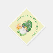 Niedlich Gnome Happy St. Patricks Day-Party Serviette (Ecke)