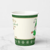 Niedlich Gnome Individuelle Name Grün Weihnachten Pappbecher (Links)