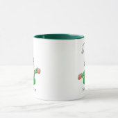 Niedlich Gnome Individuelle Name Grün Weihnachten Tasse (Zentrum)