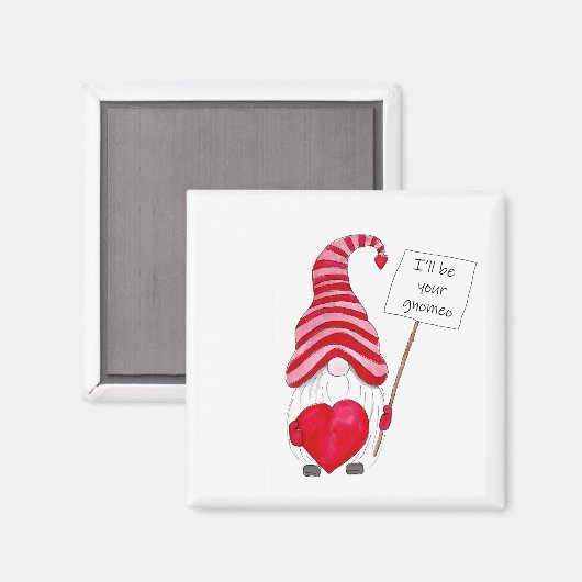 Niedlich Gnome Liebe Valentine Magnet (Vorderseite/Rückseite)