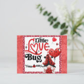 Niedlich Gnome Little Liebe Bug Ladybug Valentinst Postkarte (Stehend Vorderseite)