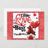 Niedlich Gnome Little Liebe Bug Ladybug Valentinst Postkarte (Vorne/Hinten)