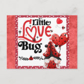 Niedlich Gnome Little Liebe Bug Ladybug Valentinst Postkarte (Vorderseite)