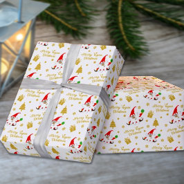 Niedlich Gnome Merry Vegan Weihnachten Geschenkpapier