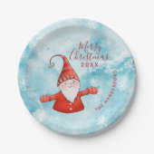 Niedlich Gnome Moderne Weihnachten an der Küste Pappteller (Vorderseite)