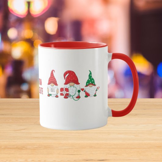 Niedlich Gnome Nurse Crew Weihnachten Rotes Party Tasse