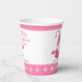 Niedlich Gnome Personalisiert White Pink Weihnacht Pappbecher (Rechts)