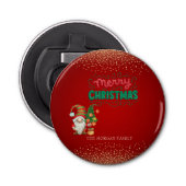 Niedlich Gnome Pine Tree Confetti Rot Frohe Weihna Flaschenöffner (Vorderseite)