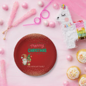 Niedlich Gnome Pine Tree Confetti Rot Frohe Weihna Pappteller (Party)