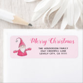 Niedlich Gnome Pink Weihnachtsadresse (Insitu)
