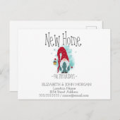 Niedlich Gnome Snowfakes Feiertage Neue Adresse Ankündigungspostkarte (Vorne/Hinten)