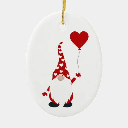 Niedlich Gnome Valentine Keramik Ornament (Vorne)