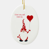 Niedlich Gnome Valentine Keramik Ornament (Hinten)