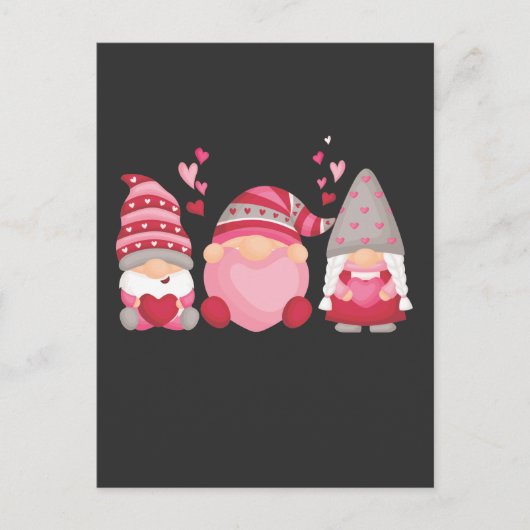 Niedlich Gnome Valentinstag Herz Postkarte (Vorderseite)