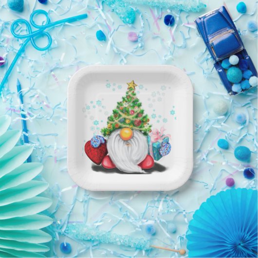 Niedlich Gnome Weihnachtsbuch-Teller Pappteller (Party)