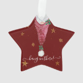 Niedlich Gnome Weihnachtshand in There Gold Star H Ornament (Rückseite)