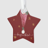 Niedlich Gnome Weihnachtshand in There Gold Star H Ornament (Vorderseite)