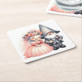 Niedlich Gnome Woodland Garden Orange Wedding Rechteckiger Pappuntersetzer (angewinkelt)