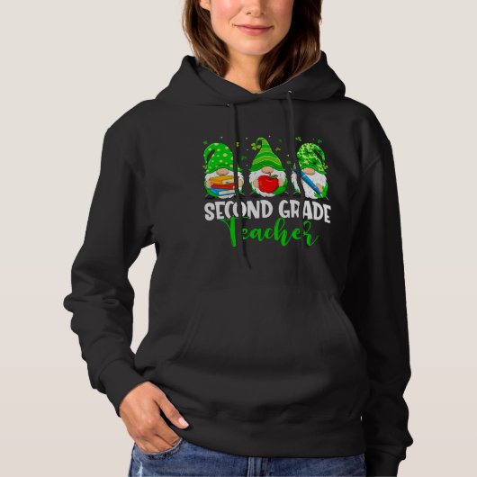 Niedlich Gnomes 2. Klasse Lehrer Squad St Patricks Hoodie (Vorderseite)