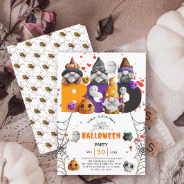 Niedlich gnomes BOO Halloween Einladung