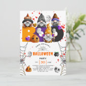 Niedlich gnomes BOO Halloween Einladung (Stehend Vorderseite)