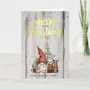 Niedlich Gnomes Family Wood Frohe Weihnachten