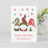 Niedlich Gnomes Frohe Weihnachten (Stehend Vorderseite)